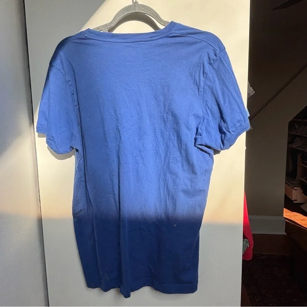 Men's Blue V-Neck Shirt - Picture 5 of 5